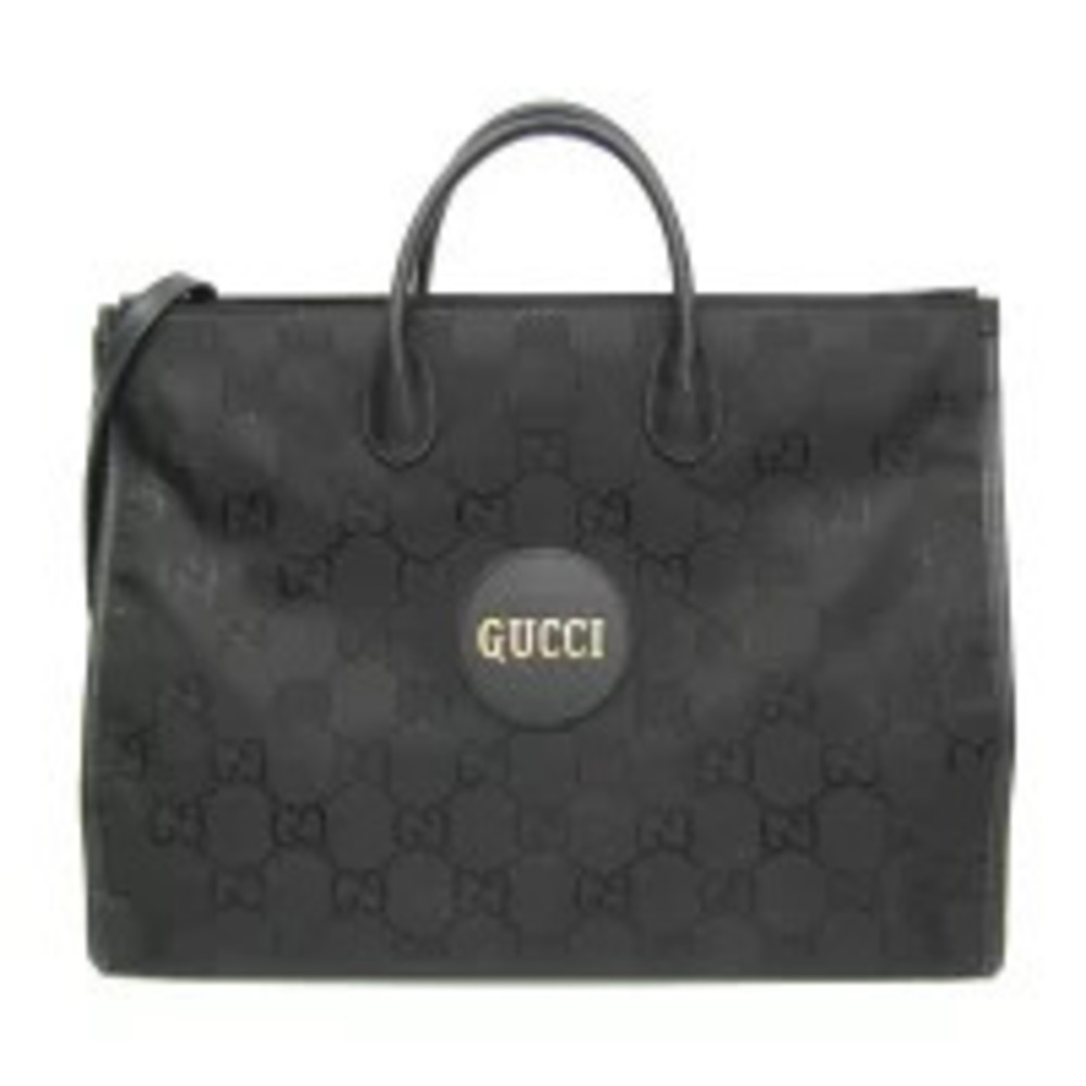 Gucci The Grid GG Canvas Leather 2Way Shoulder Bag Black